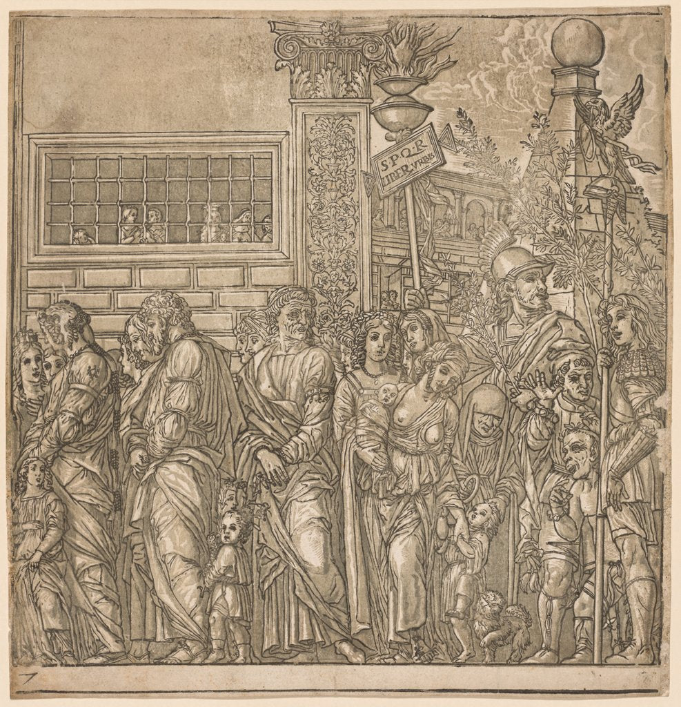 Detail of The Triumph of Julius Caesar: Procession of Men, Women and Children, 1593-99 by Andrea Andreani