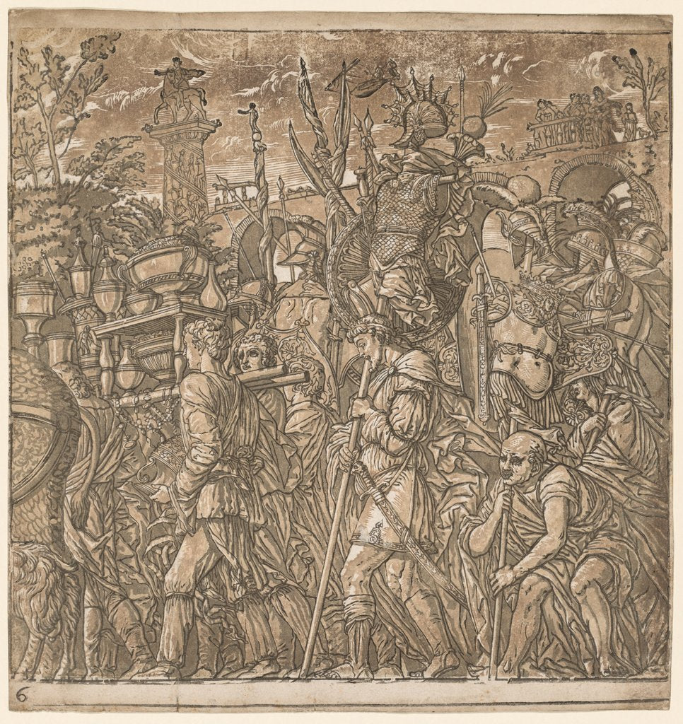 Detail of The Triumph of Julius Caesar: Soldiers Carrying Vases and Trophies of War, 1593-99 by Andrea Andreani