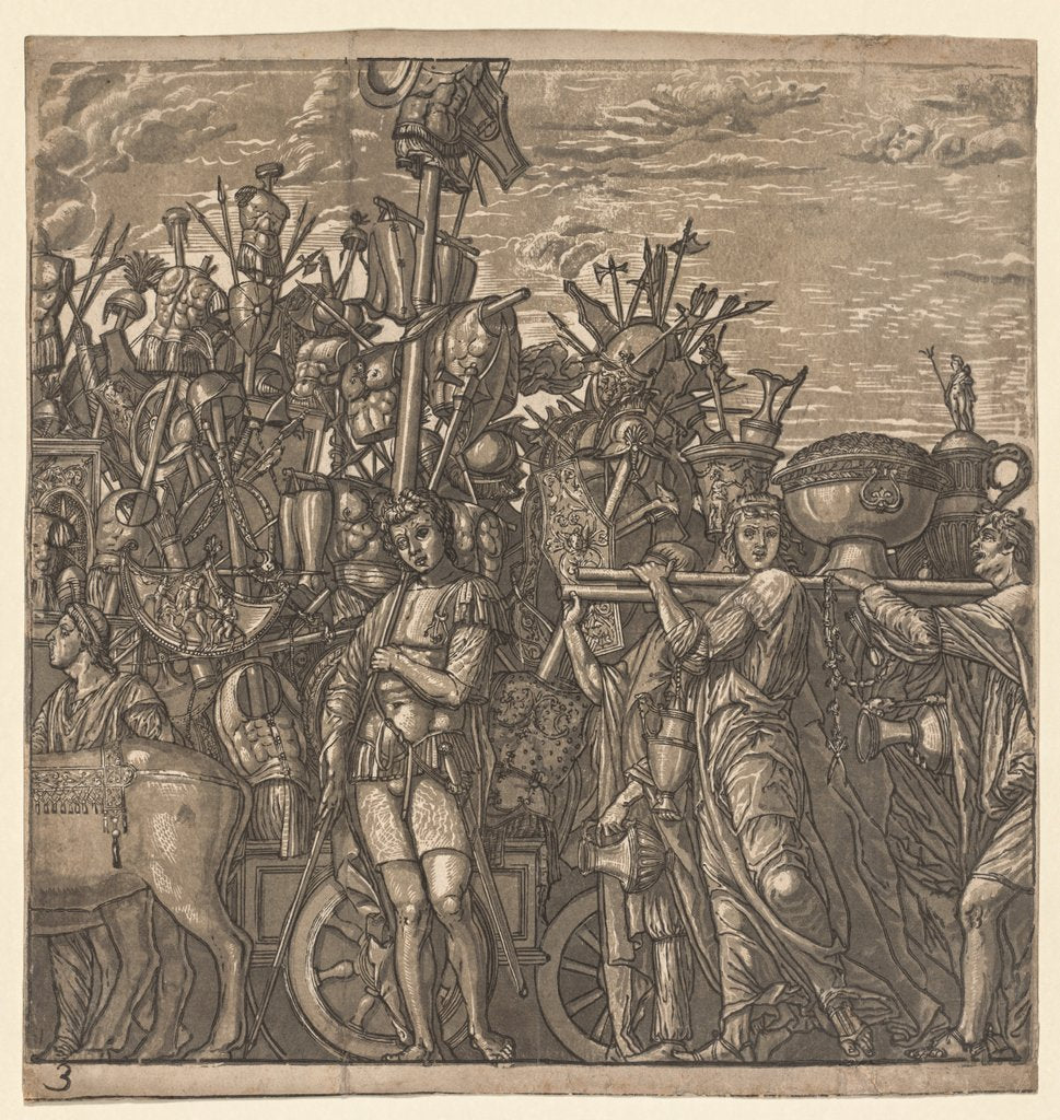 Detail of The Triumph of Julius Caesar: Soldiers Marching with Trophies of War, 1593-99 by Andrea Andreani