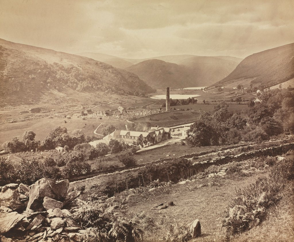 Detail of The Valley of Glendalough, County Wicklow, Ireland, c. 1864 by William Russell Sedgfield; W. Russell Sedgfield and Thomas Ogle