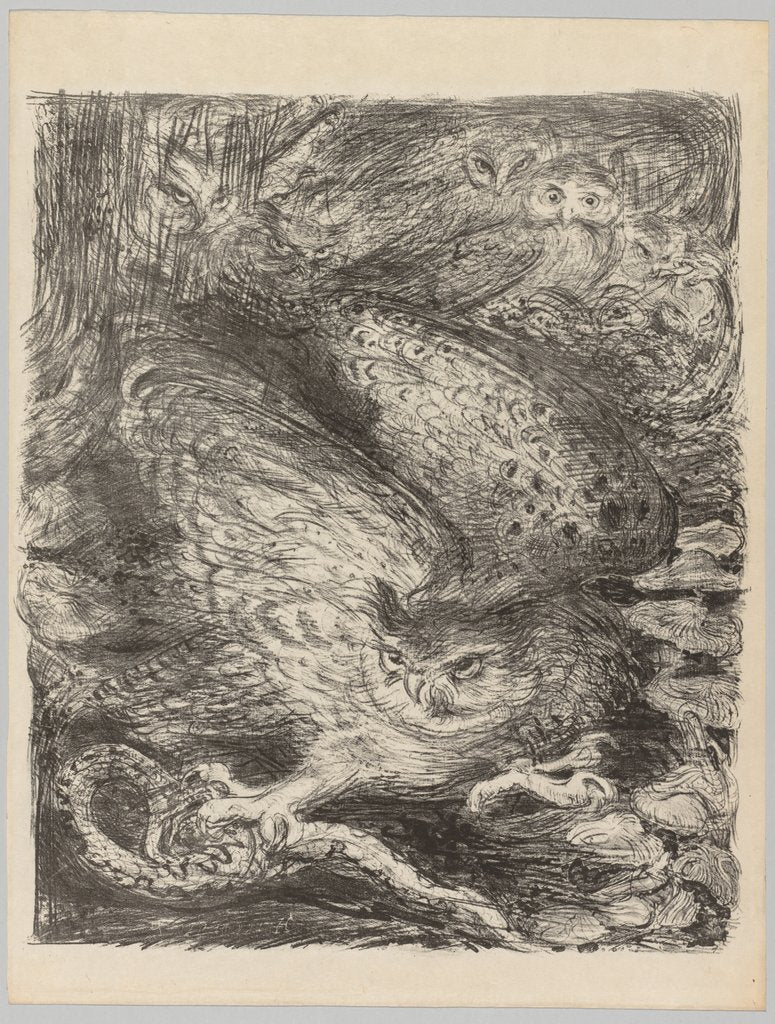 Detail of The Vintages!: Seven Owls and a Serpent, c. 1900 by Henri de Groux