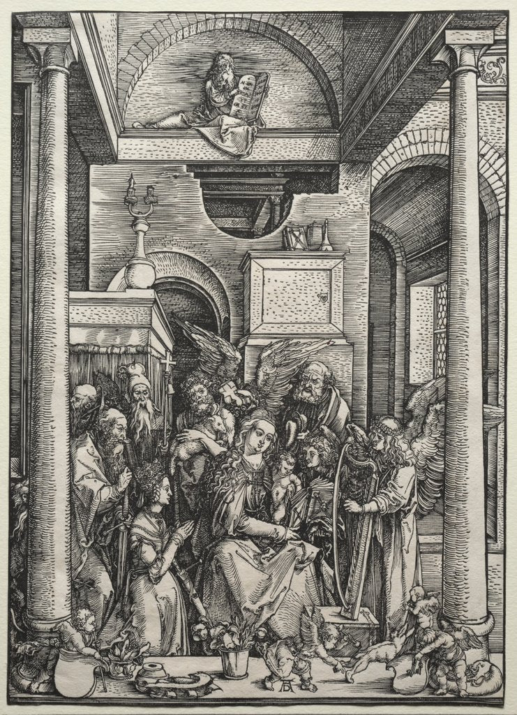 Detail of The Virgin and Child Surrounded by Saints and Angels, c. 1500-1502 by Albrecht Dürer