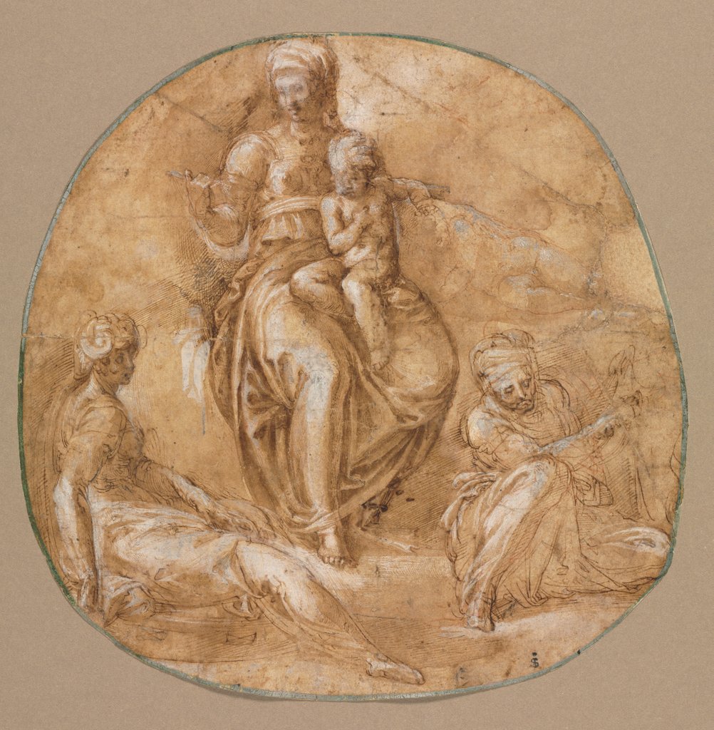 Detail of The Virgin and Child with St. Catherine of Alexandria and an Elderly Female Saint?, c. 1545 by Battista Franco
