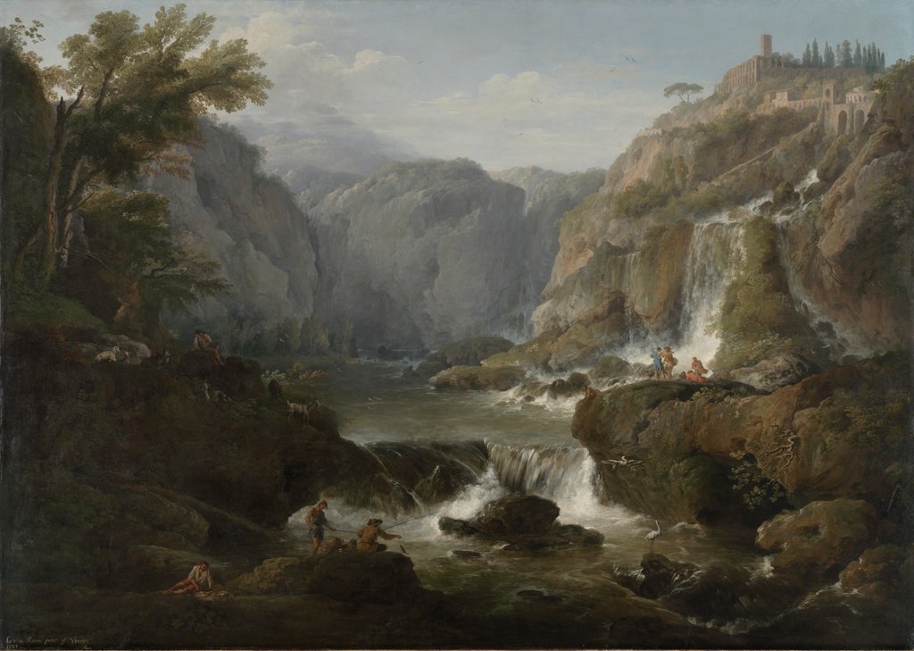 Detail of The Waterfalls at Tivoli, 1737 by Claude-Joseph Vernet