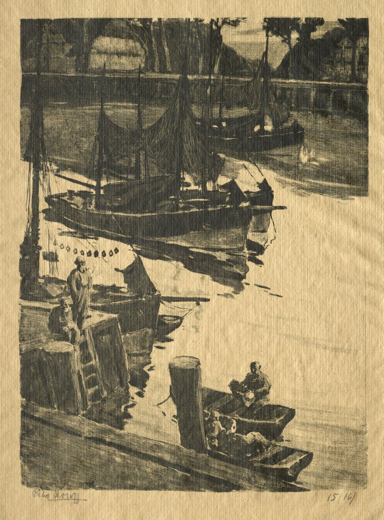 Detail of The Wharf by Willem Roelofs