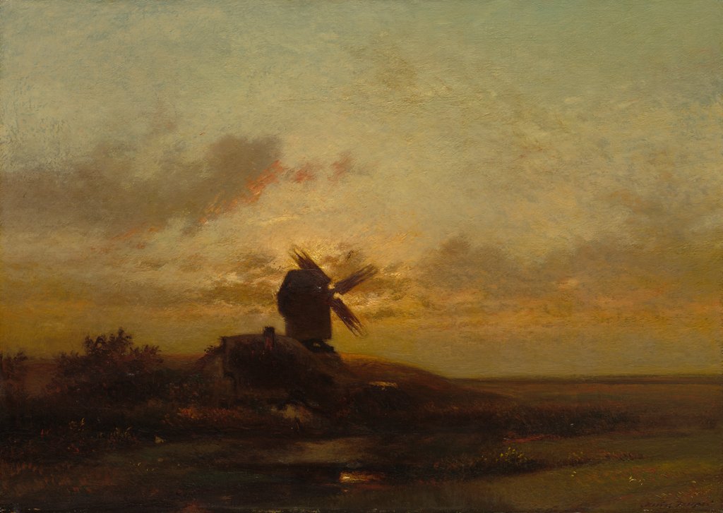 Detail of The Windmill, late 1850s by Jules Dupré