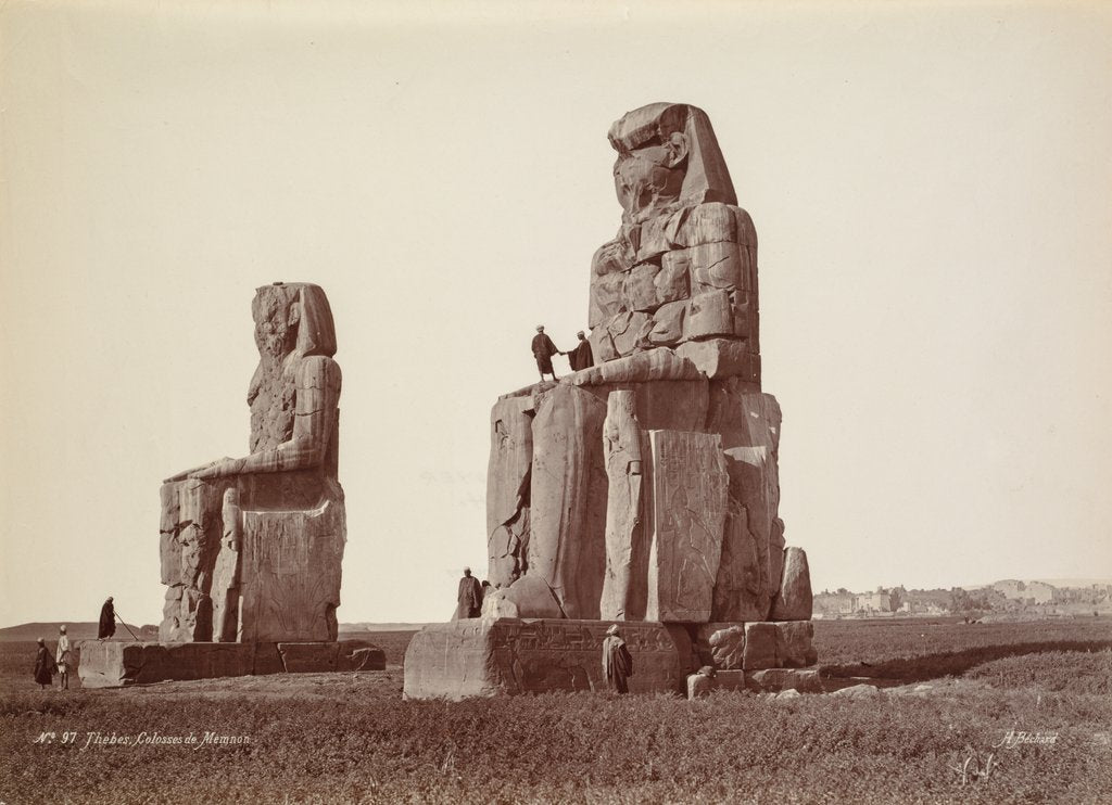 Detail of Thebes, The Colossi of Memnon, 1870s by Henri Béchard