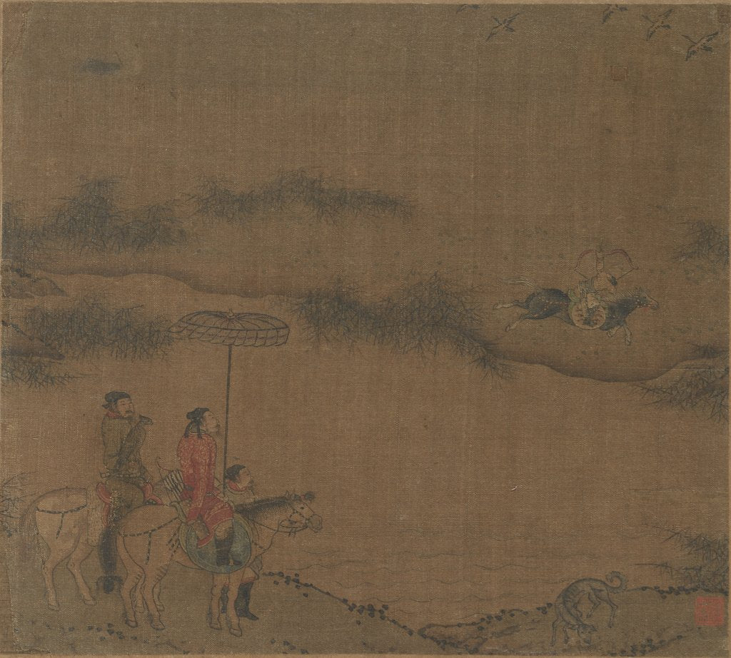 Detail of Three Horsemen Hunting Wild Geese, 960-1279 by Unknown