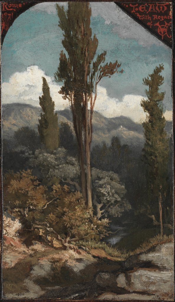 Detail of Three Trees: Italy, 1871 by Elihu Vedder