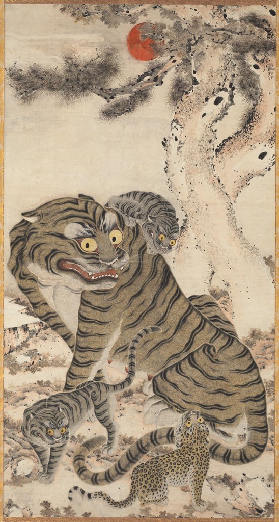 Detail of Tiger Family, 1800s by Unknown