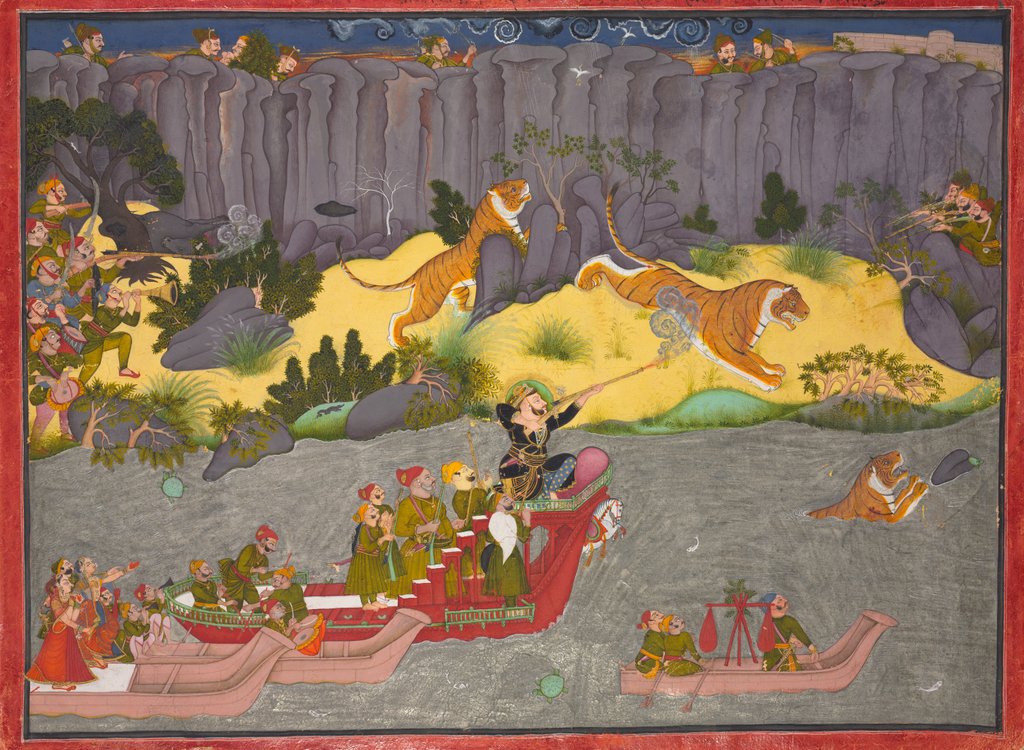 Detail of Tiger Hunt of Raja Ram Singh II, c. 1830-1840 by Unknown