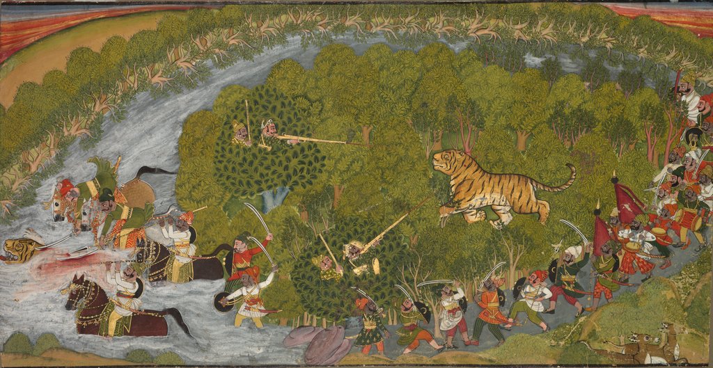 Detail of Tiger Hunt, c. 1800 by Unknown