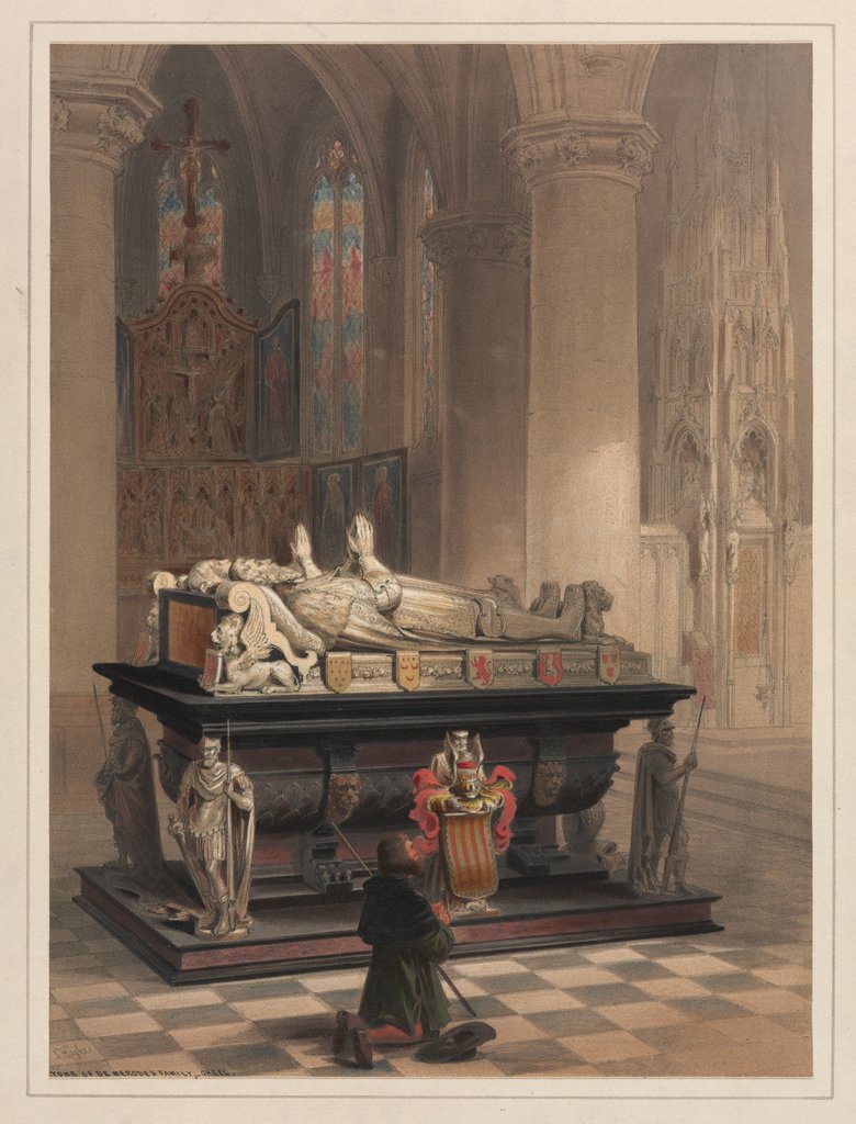 Detail of Tomb of De Merode's Family, Gheel by Louis Haghe