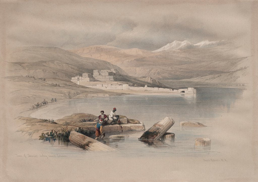 Detail of Town of Tiberias Looking Towards Lebanon, 1839 by David Roberts