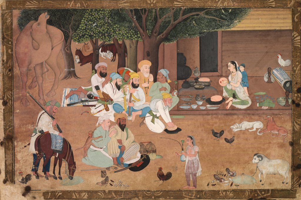 Detail of Traveling Warriors Stopping at a Farm, c. 1800 by Unknown