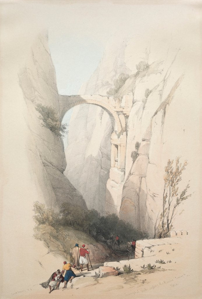 Detail of Triumphal Arch Crossing the Ravine Leading to Petra, 1839 by David Roberts