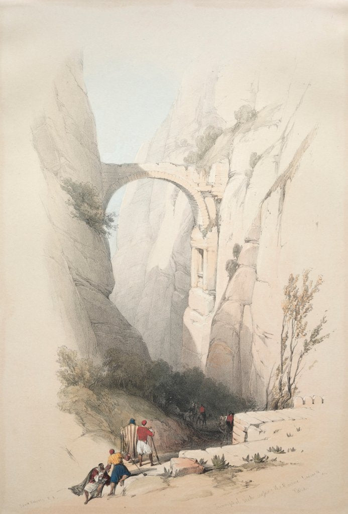 Detail of Triumphal Arch Crossing the Ravine Leading to Petra, 1839 by David Roberts