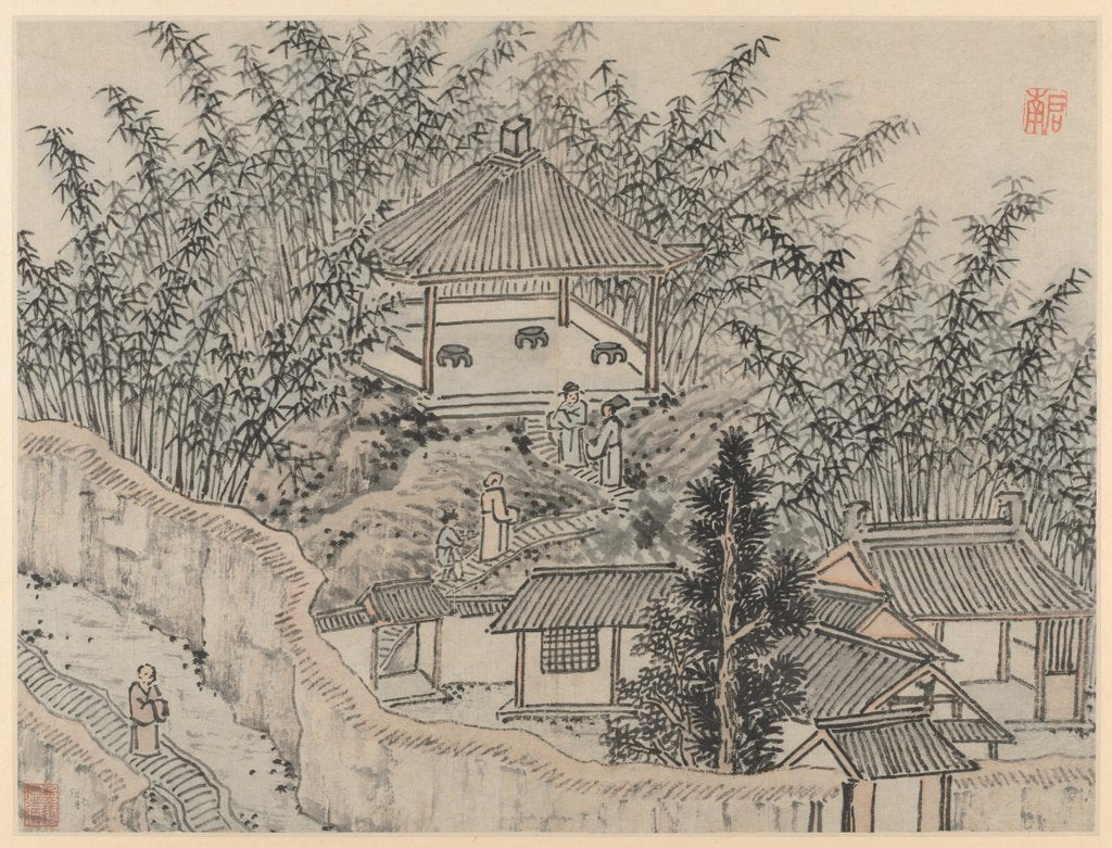Detail of Twelve Views of Tiger Hill, Suzhou: Bamboo Pavilion, Tiger Hill, after 1490 by Shen Zhou