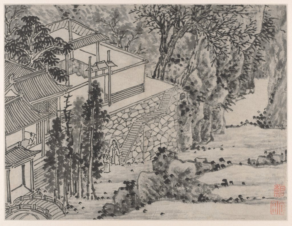 Detail of Twelve Views of Tiger Hill, Suzhou: The Enlightened Stone Retreat, after 1490 by Shen Zhou