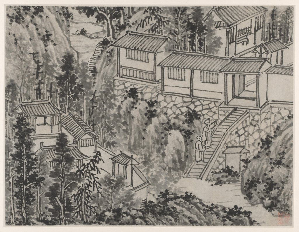 Detail of Twelve Views of Tiger Hill, Suzhou: The Pine Retreat, after 1490 by Shen Zhou