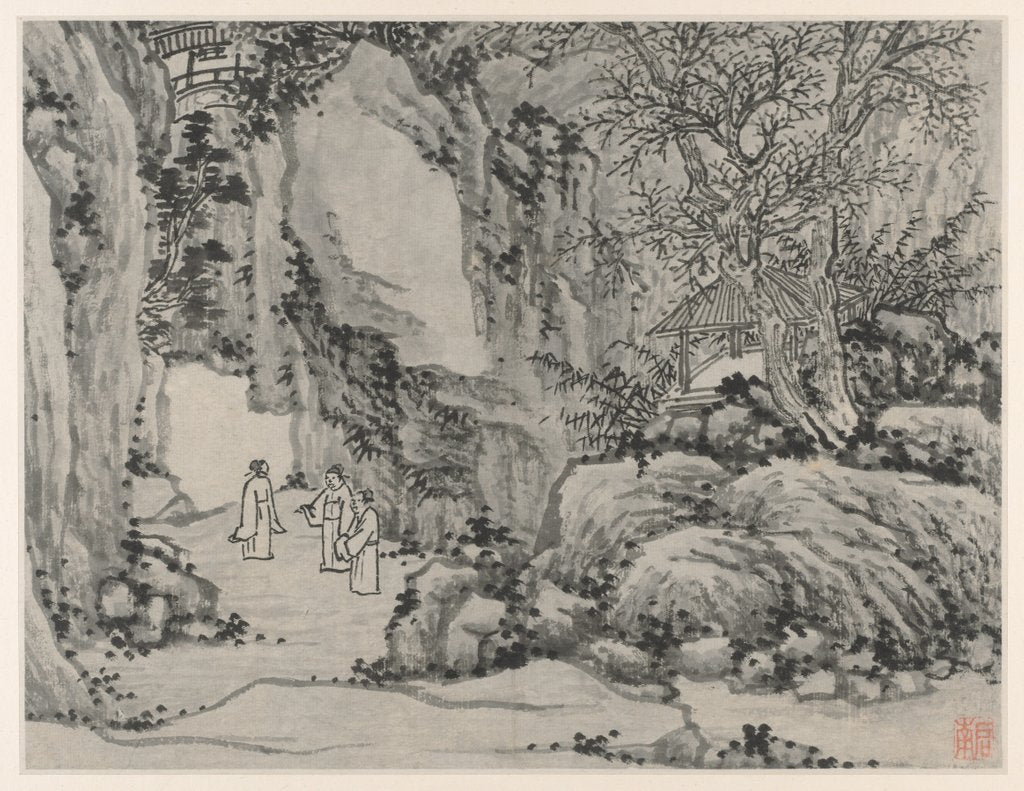 Detail of Twelve Views of Tiger Hill, Suzhou: The Sword Spring, Tiger Hill, after 1490 by Shen Zhou