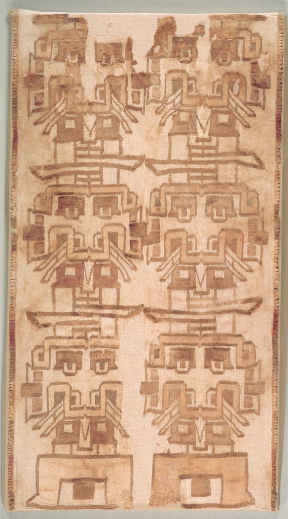 Detail of Two Textile Fragment with Fanged Heads, 500-200 BC by Unknown