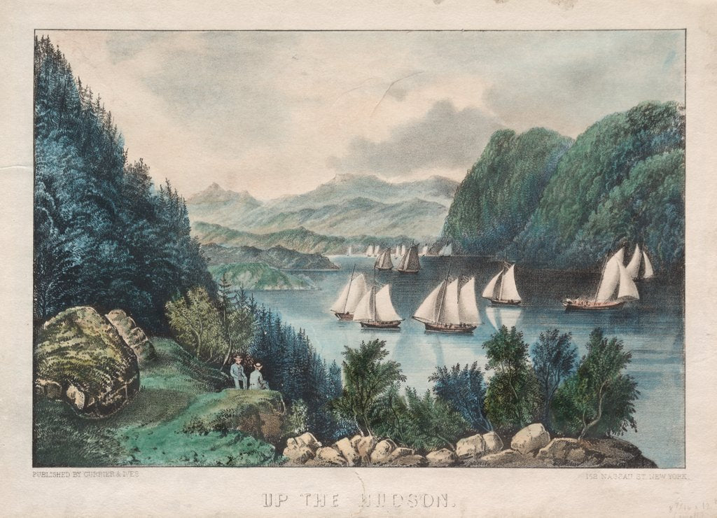 Detail of Up the Hudson, c. 1857-72 by James Merritt Ives; Nathaniel Currier