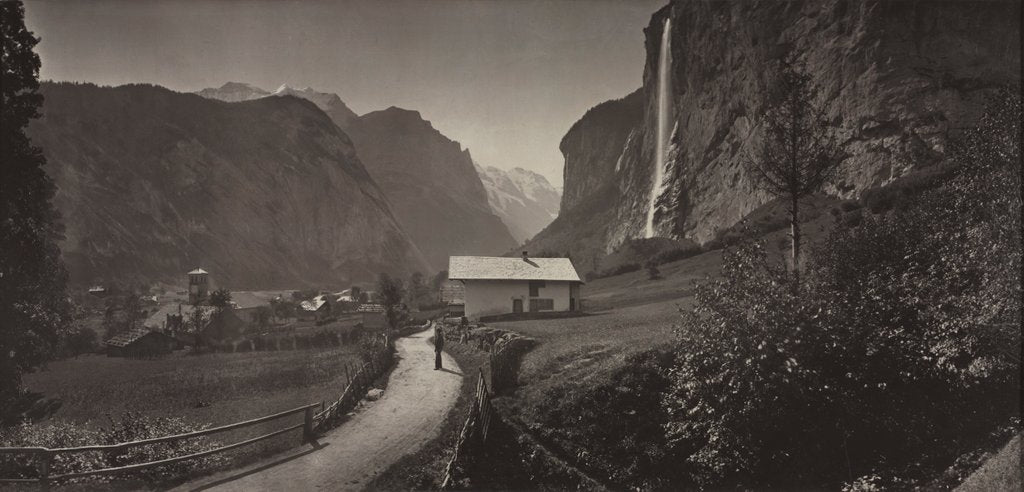 Detail of Valley of Lauterbrunnen, Switzerland (from the album Charbons de Braun- vues prises…, c. 1868 by Adolphe Braun