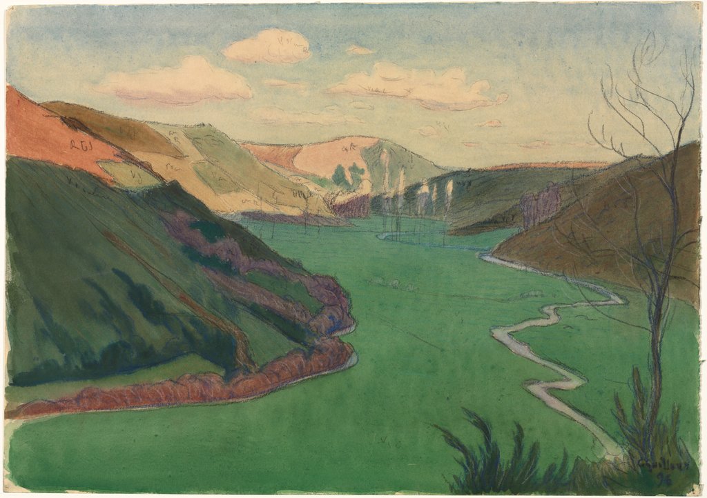 Detail of Valley of the Stangala, near Quimper, 1896 by Charles Guilloux