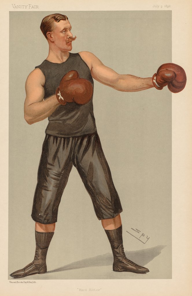 Detail of Vanity Fair: 'Hard Hitter', 1896 by Leslie Matthew Ward