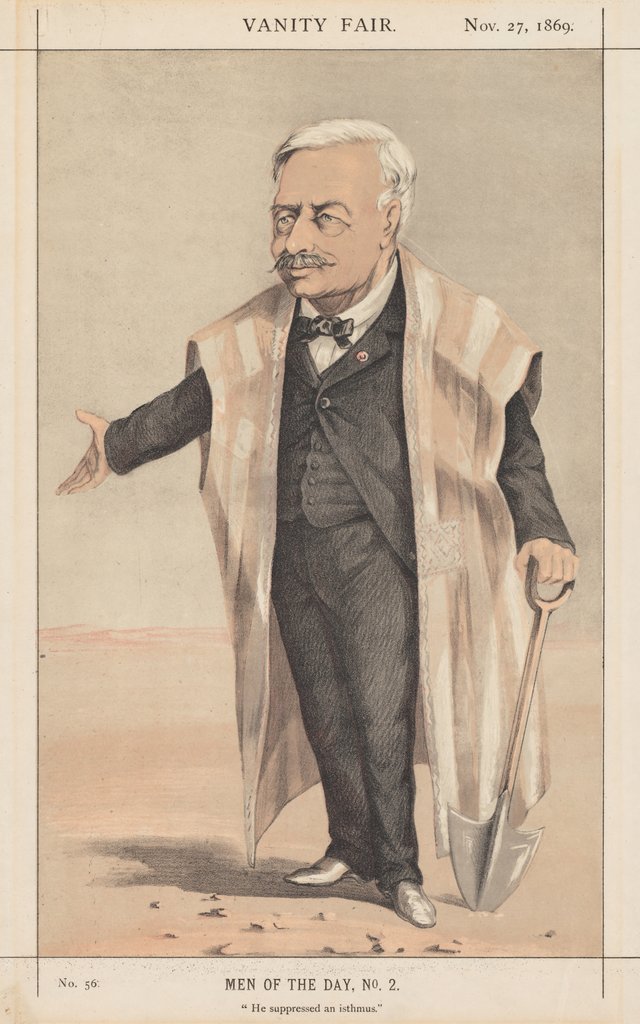 Detail of Vanity Fair: Men of the Day, No. 2 'He suppressed an isthmus', 1869 by Anonymous