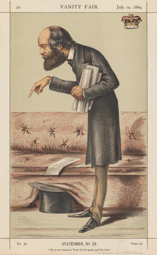 Detail of Vanity Fair: Statesman, No. 23 'He is too honest a Tory for his party and time', 1869 by Carlo Pellegrini