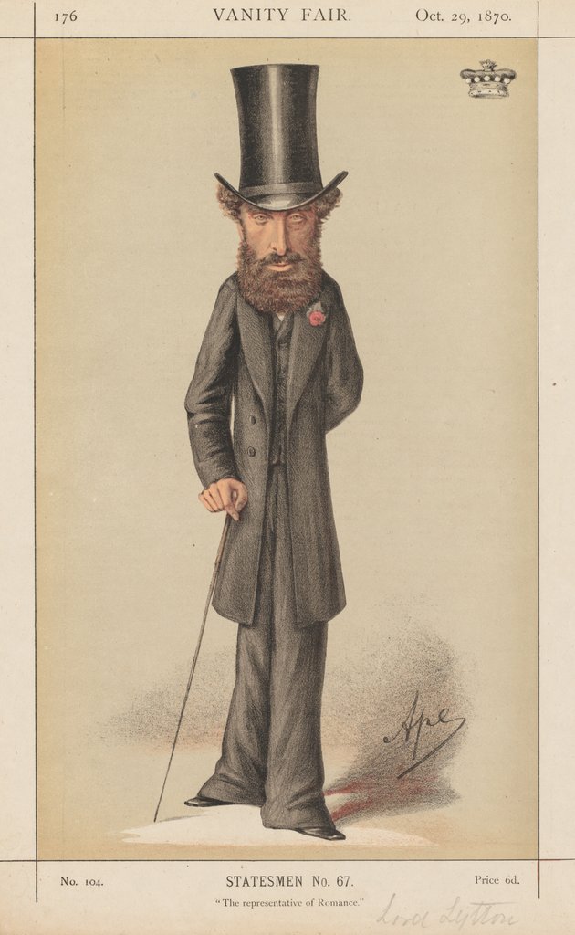 Detail of Vanity Fair: Statesmen No. 67 'The representative of Romance', 1870 by Carlo Pellegrini
