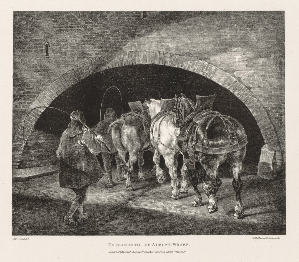Detail of Various Subjects Drawn from Life and on Stone: Entrance to Adelphi Wharf, 1821 by Théodore Géricault