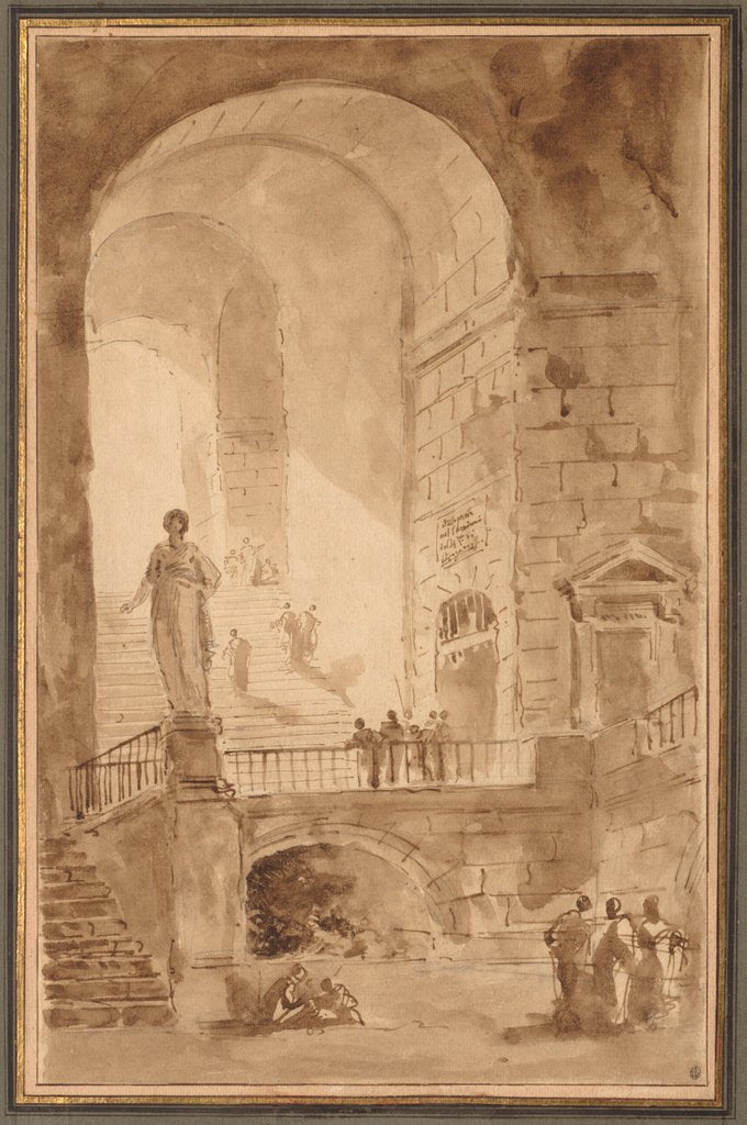 Detail of Vaulted Staircase, c. 1770-1779 by Hubert Robert