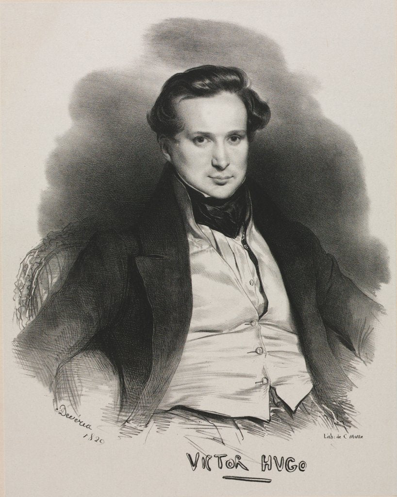 Detail of Victor Hugo, 1829 by Achille Devéria