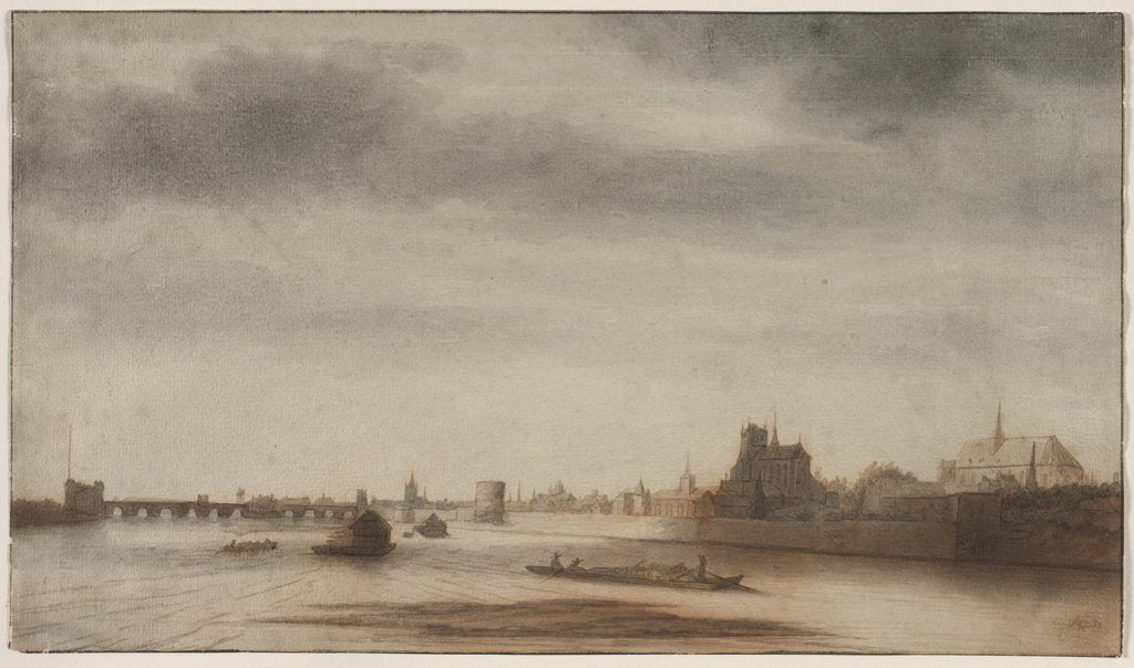 Detail of View of Orléans from the Loire, c. 1670 by Lambert Doomer