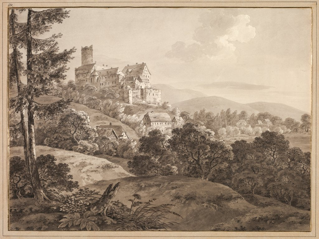 Detail of View of the Castle Gnandstein, c. 1795 by Adrian Zingg