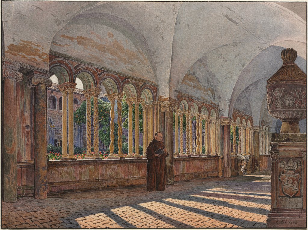 Detail of View of the Cloister of San Giovanni in Laterano, Rome, 1836 by Jakob Alt