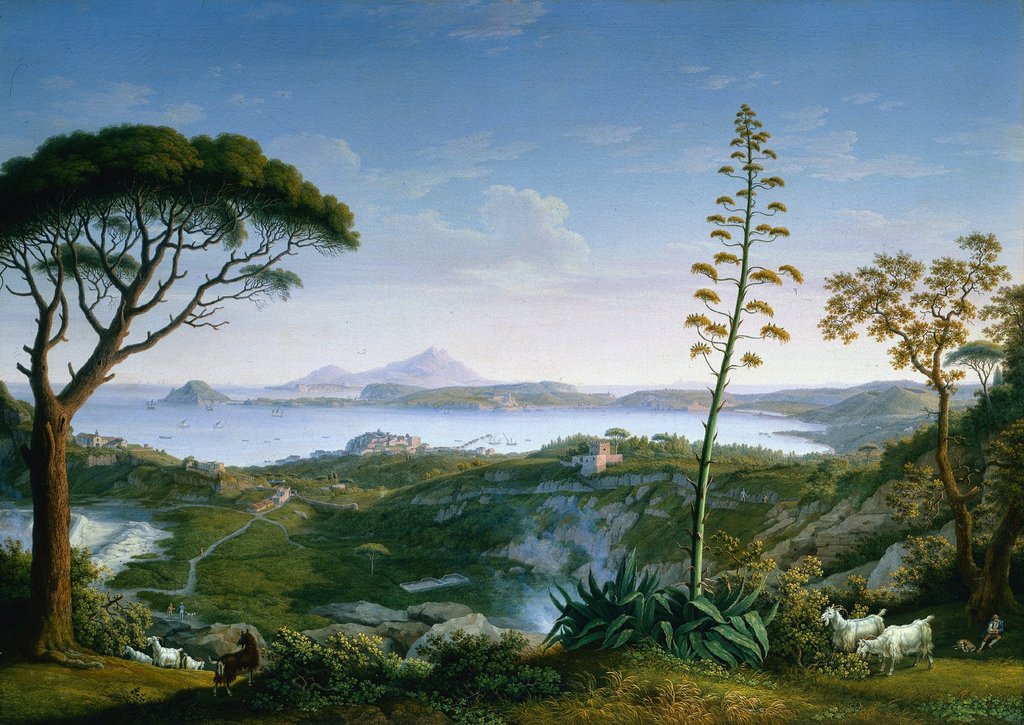 Detail of View of the Gulf of Pozzuoli from Solfatara, 1803 by Philipp Hackert