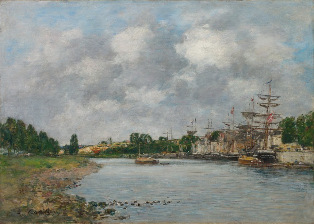 Detail of View of the Port of Saint-Valéry-sur-Somme, 1891 by Eugène Boudin