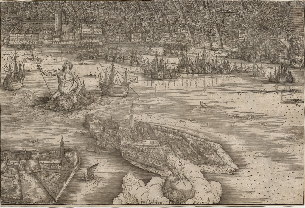 Detail of View of Venice, 1500 by Jacopo de' Barbari