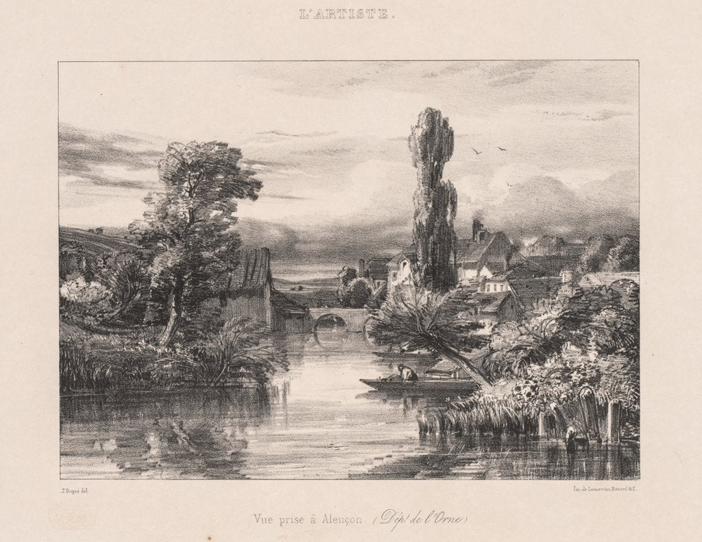 Detail of View taken at Alençon, 1839 by Jules Dupré