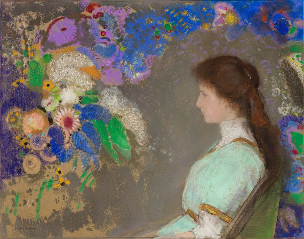 Detail of Violette Heymann, 1910 by Odilon Redon