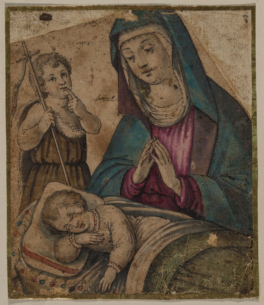 Detail of Virgin and Child with Saint John, 1500s by Unknown