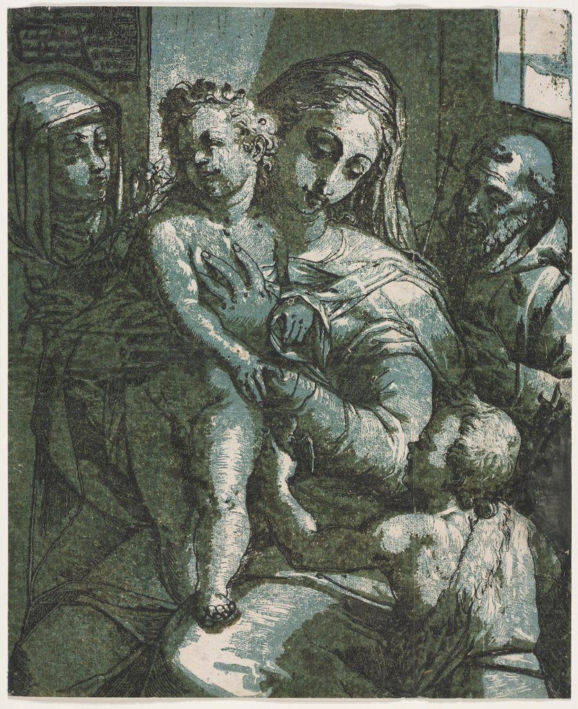 Detail of Virgin and Child with St. John, St. Catherine of Siena and Saint Francis, 1585 by Andrea Andreani