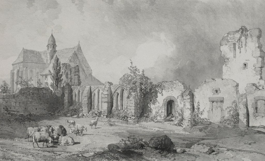 Detail of Voyages pittoresques et romantiques dans lancienne France. Bretagne: Abbaye de Relec by Eugène Cicéri