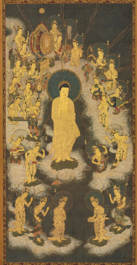 Detail of Welcoming Descent of Amida Buddha, 1300-33 by Unknown