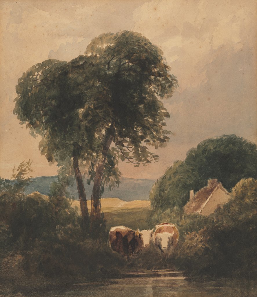Detail of Welsh Landscape with Cattle by Peter De Wint