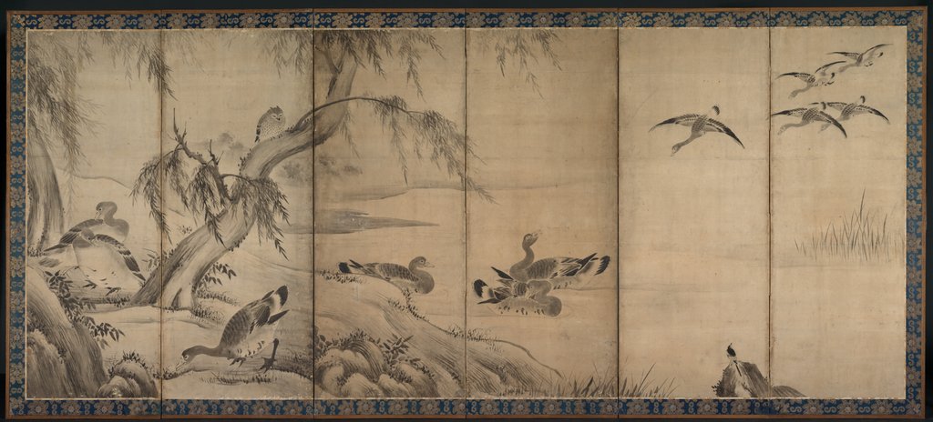 Detail of Wild Geese, late 1500s-early 1600s by Kano Sanraku